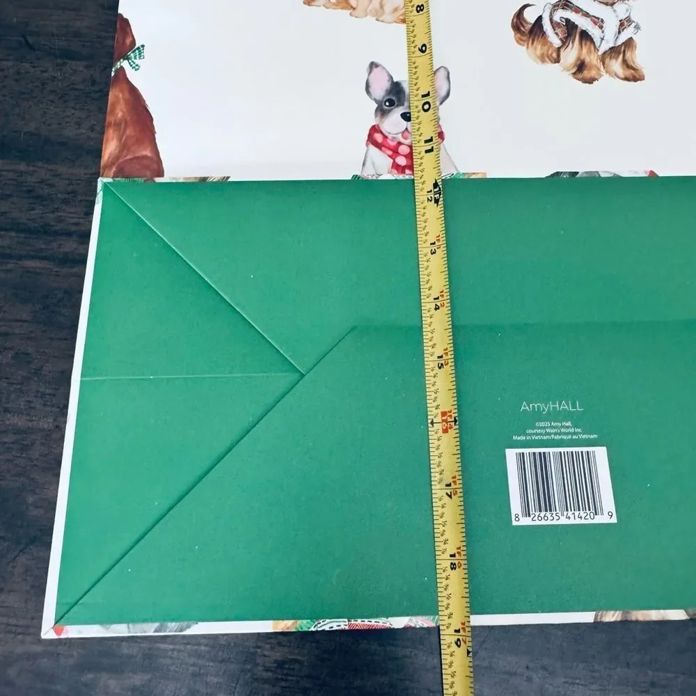 Christmas Holiday Lifelike Dogs Large Gift Bag